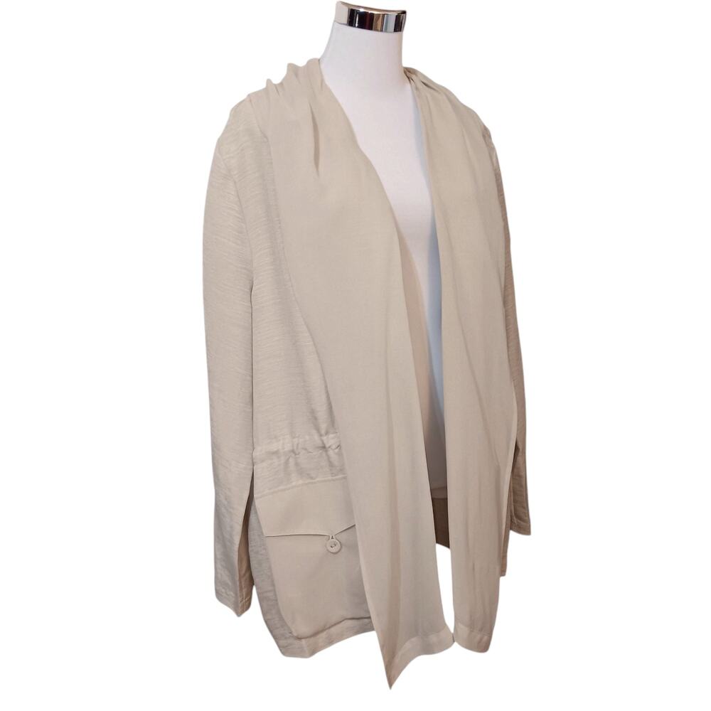 CHICO'S 3 Silk Linen Dressy Open Jacket Topper XL Pockets Event Career Travel - Picture 13 of 15